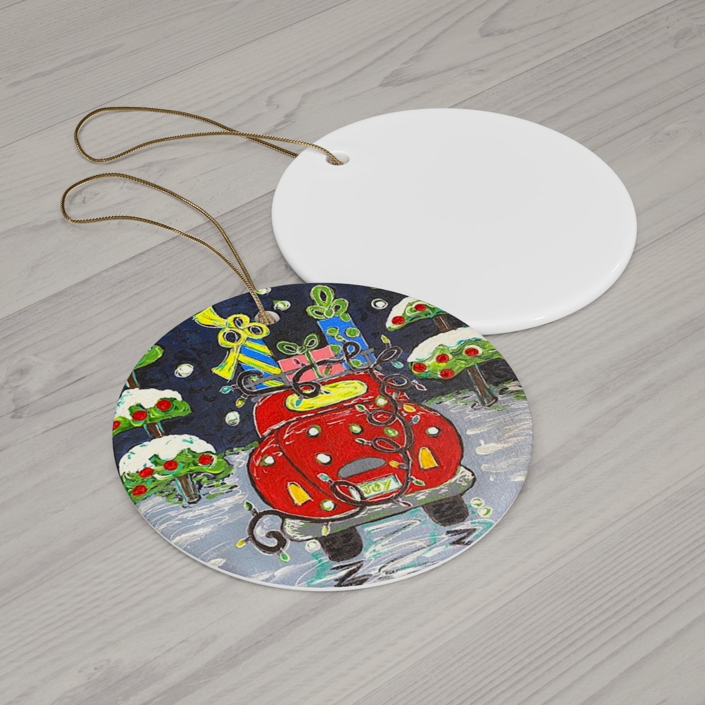 Ceramic Christmas Ornament - Car