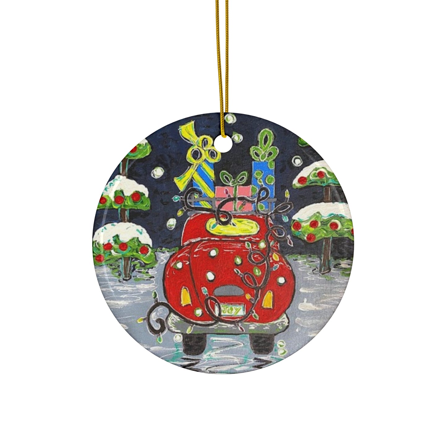 Ceramic Christmas Ornament - Car