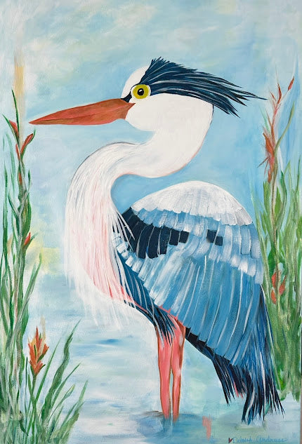 Blue Heron at Sunrise: 24x36