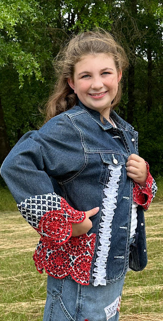 'Ashley' Patriotic Denim Jacket