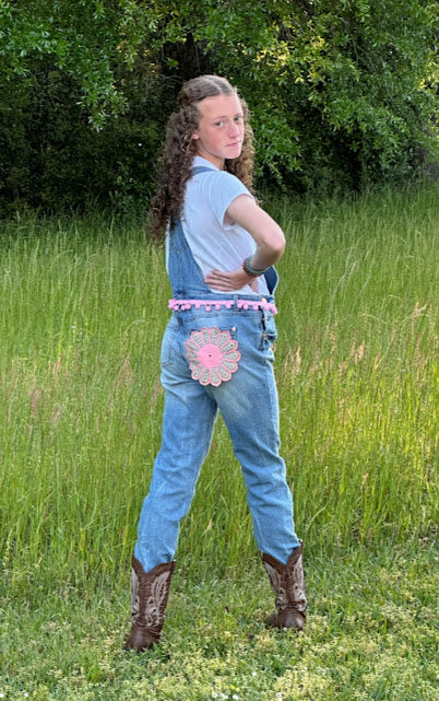 'Claire' Gypsy Handstitched Denim Overalls