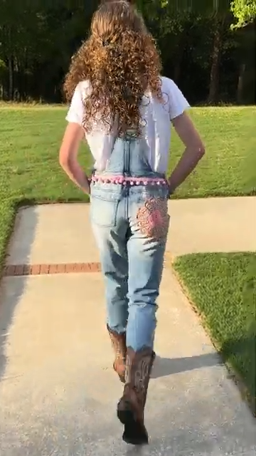 'Claire' Gypsy Handstitched Denim Overalls