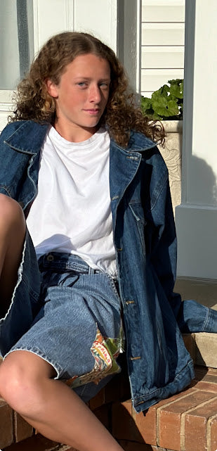 'Donna' Oversized Peace Denim Jacket