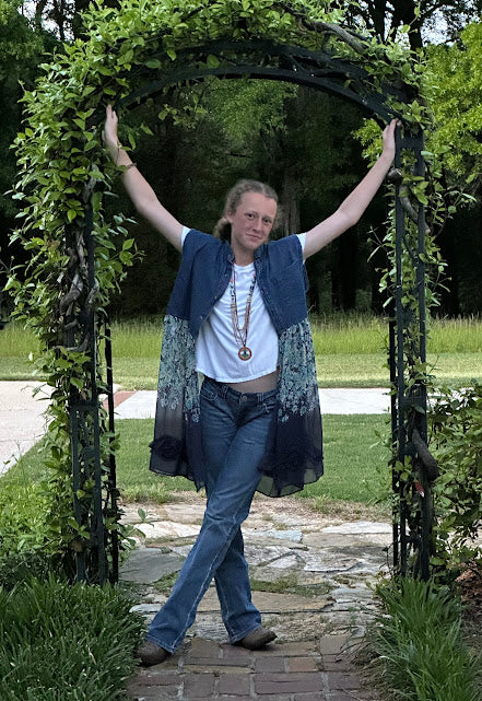 'Madison' Floral Denim Vest