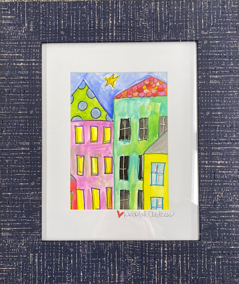 Original Art: Framed--"Whimsical City Lights"