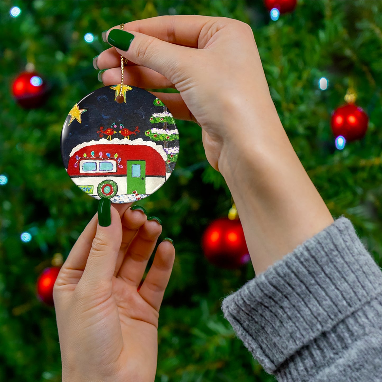 Ceramic Christmas Ornament - Camper