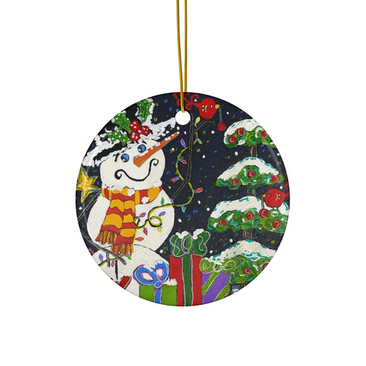 Ceramic Christmas Ornament - Snowman