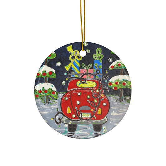 Ceramic Christmas Ornament - Car