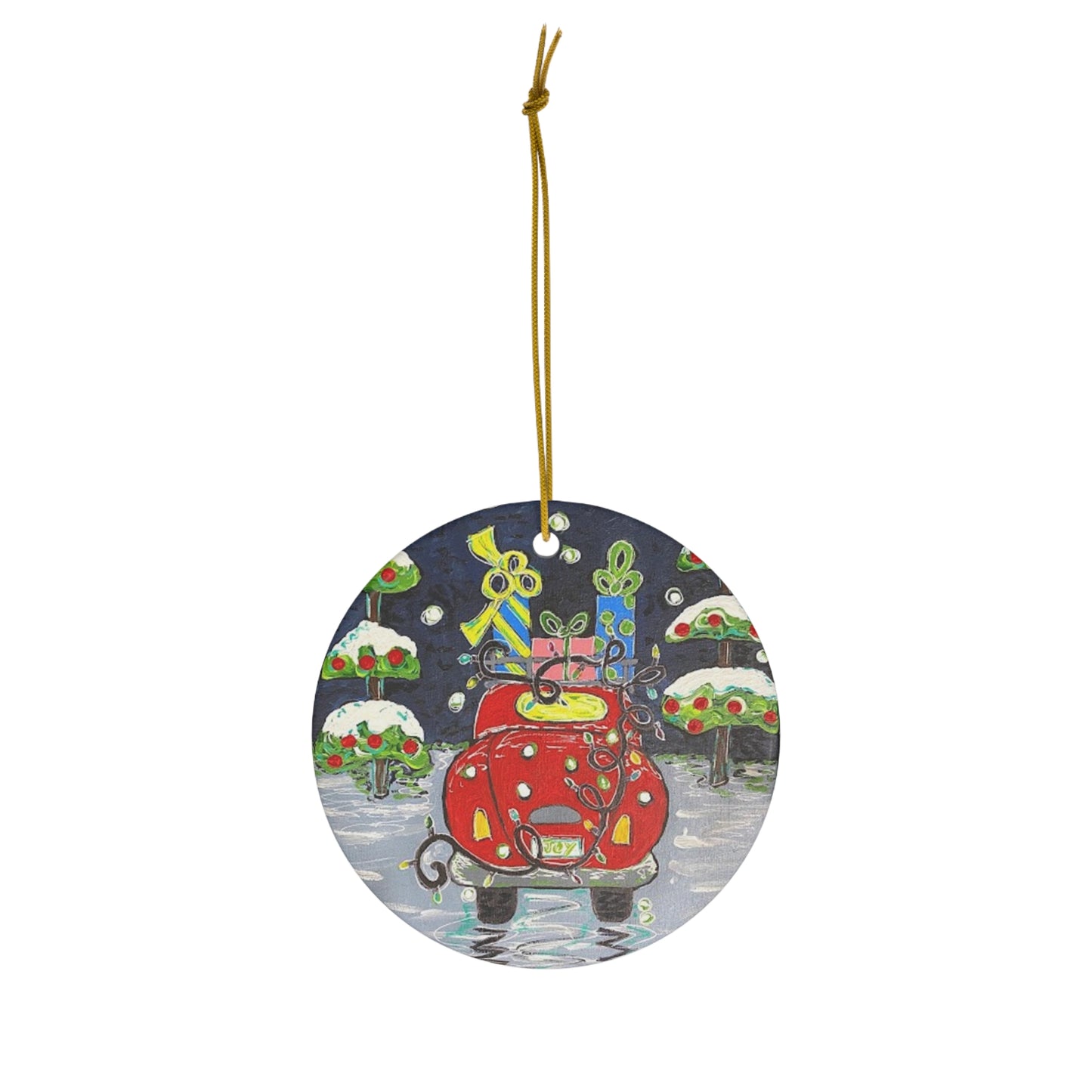 Ceramic Christmas Ornament - Car