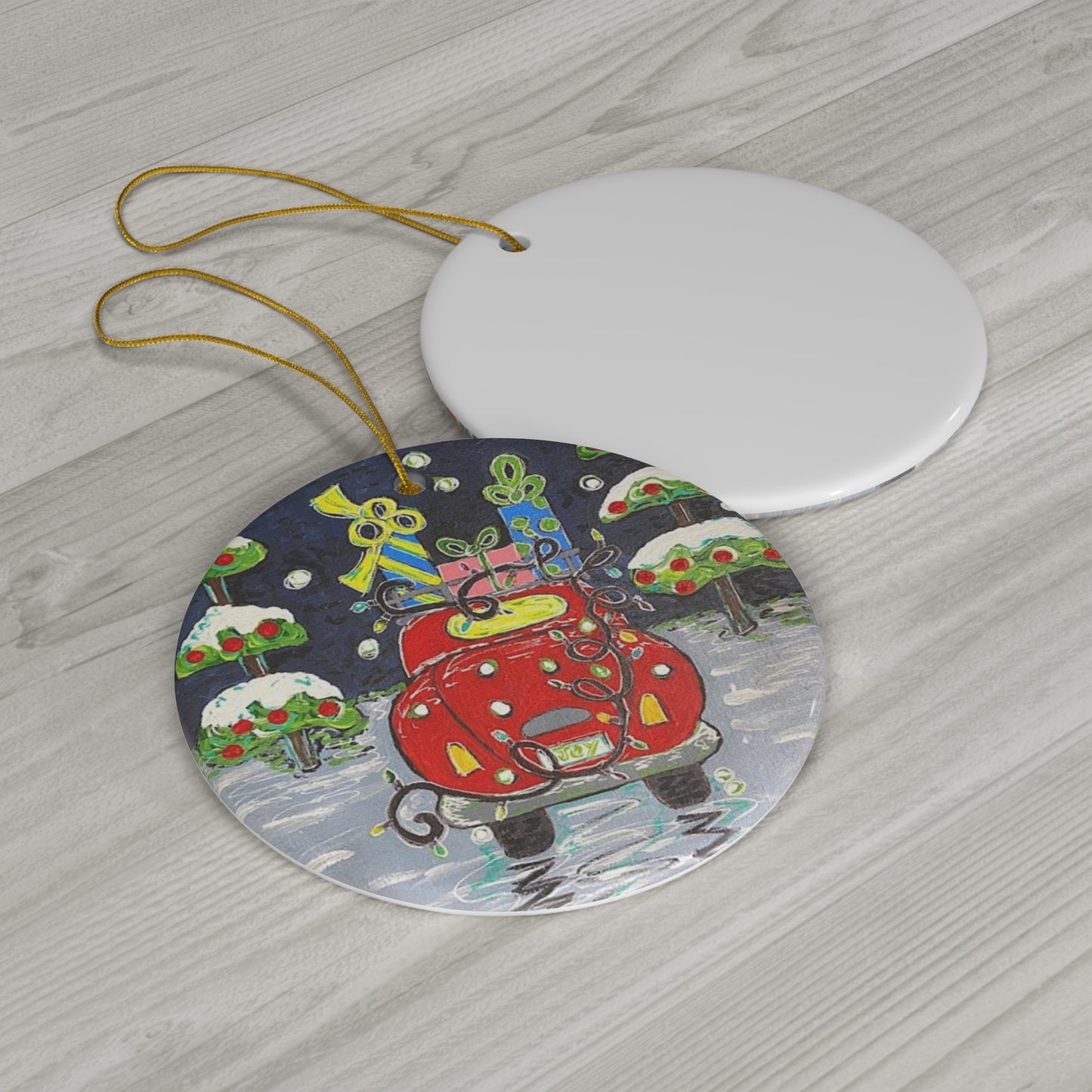 Ceramic Christmas Ornament - Car