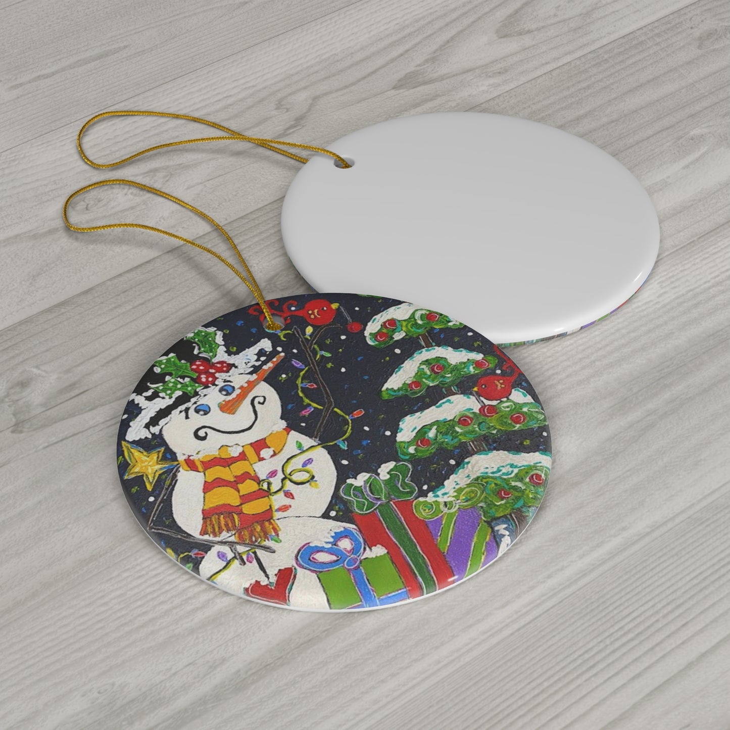 Ceramic Christmas Ornament - Snowman