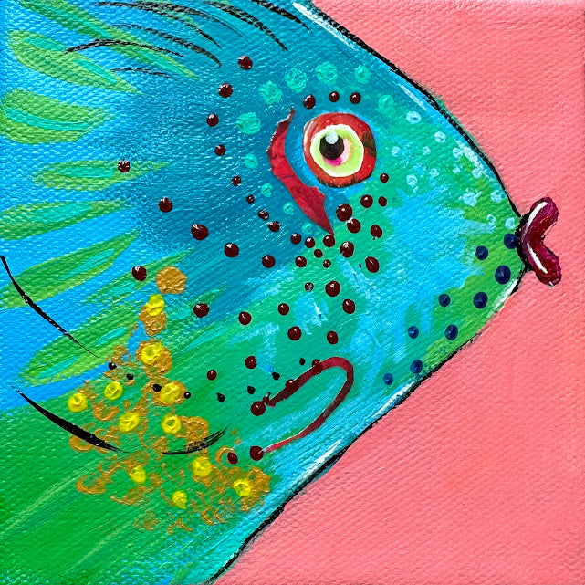 Aquatic Life Collection--5x5 Whimsical Pucker Fish