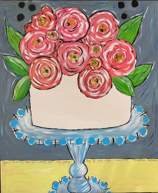 Print: Pink Roses Cake