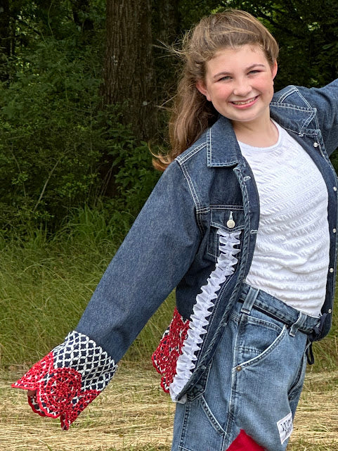 'Ashley' Patriotic Denim Jacket