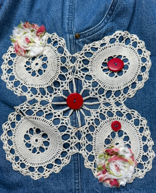 'Jessie' Crocheted Denim Shorts