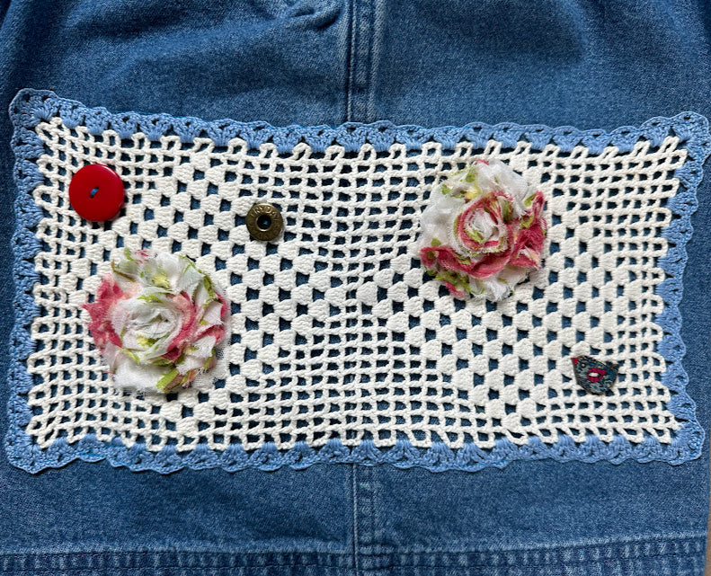 'Jessie' Crocheted Denim Shorts