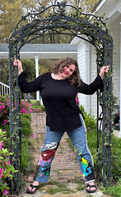 'Miss Deb' Handstitched Boho-Hippie Jeans