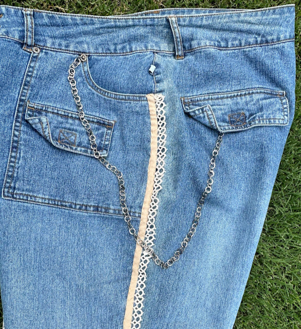 'Miss Deb' Handstitched Boho-Hippie Jeans